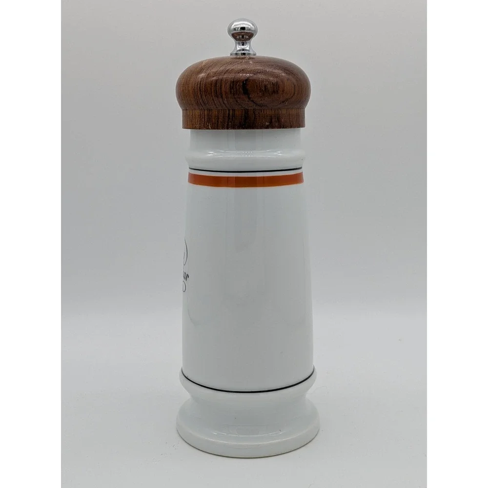 Vintage Porcelaine d'Auteuil Paris France Pepper Mill Grinder Wood Ceramic 8.75